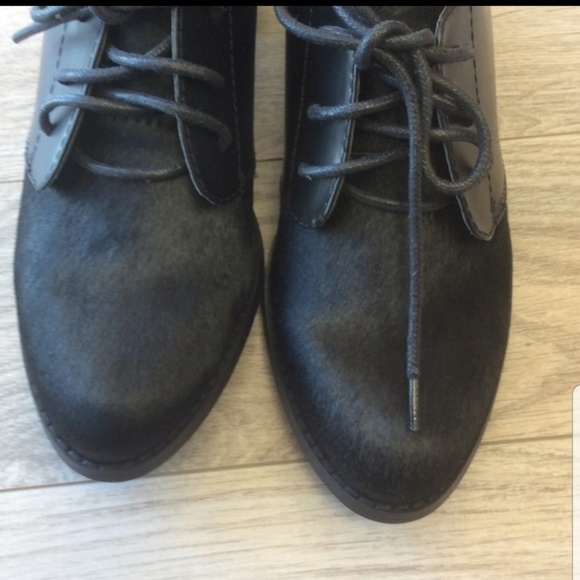 "Janene" Calf Hair lace up flats - Picture 4 of 4